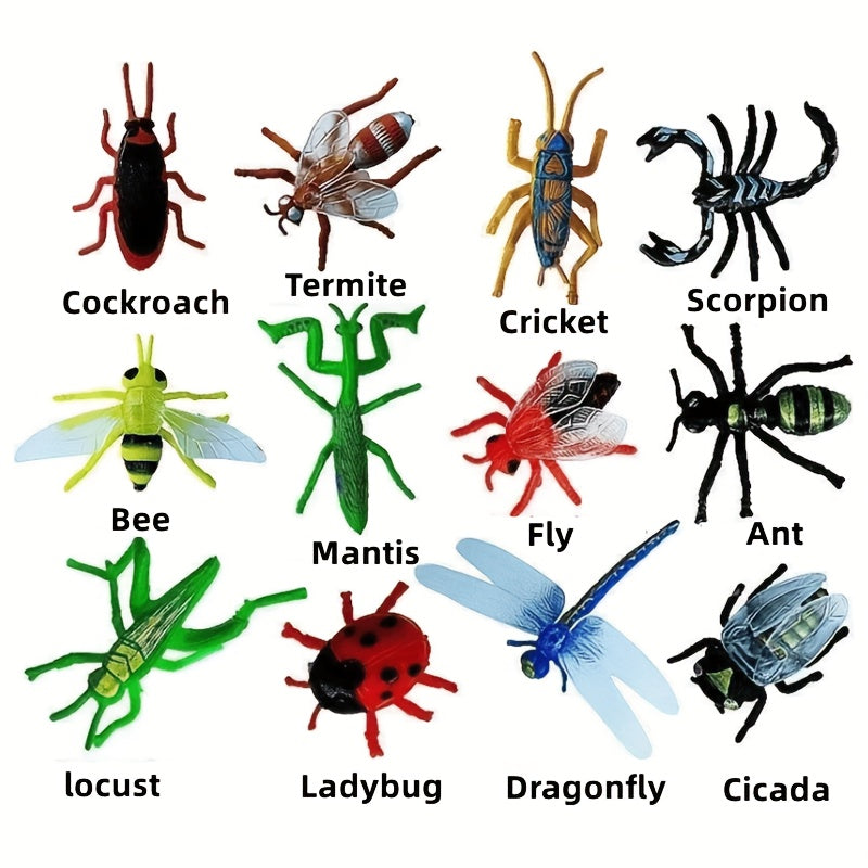 26pcs Vibrant PVC Insect Toys Colorful Mockup Insects for Kids Science Learning