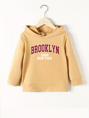 Girls' Brooklyn Print Casual Sweatshirt Top Hooded Pullovers