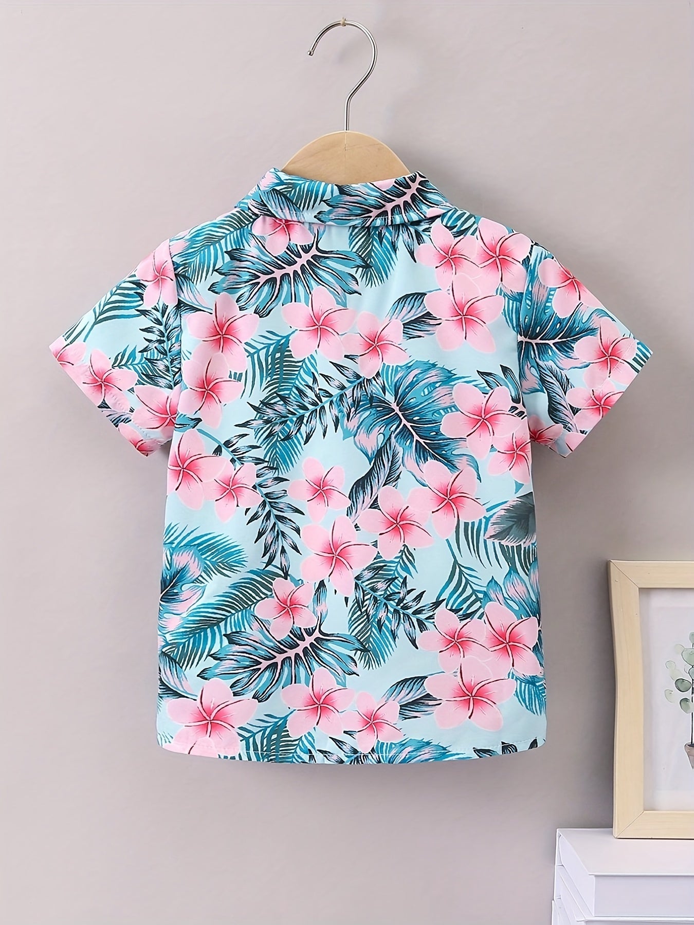 Hawaiian Tropical Leaf & Floral Print Boys Casual Shirt