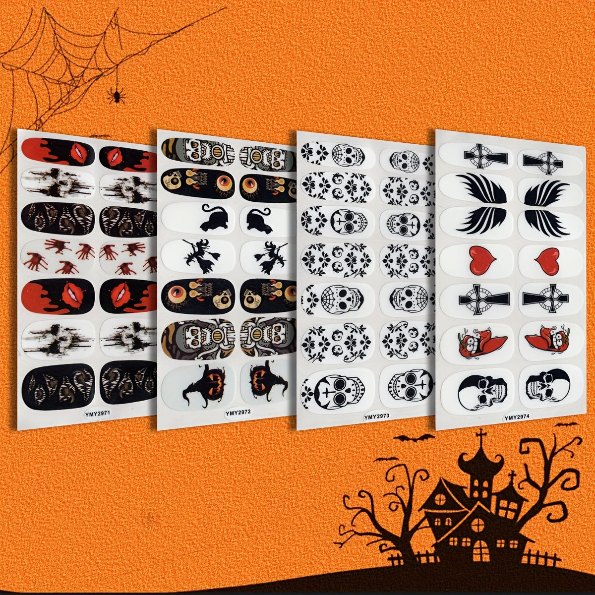 Halloween Nail Polish Stickers 12 Sheets with 6 Files