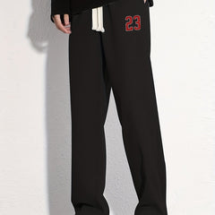 Cotton Sweatpants Men s Casual Solid Loose Fit Drawstring Pants