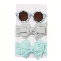 Kids Summer Sunglasses & Bows Headband Set