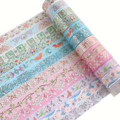 12pcs Flower Washi Paper Tape Set for DIY Scrapbook Decoration
