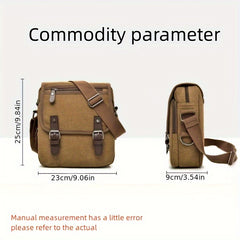 Vintage Canvas Shoulder Bag for Men, Business Crossbody Bag