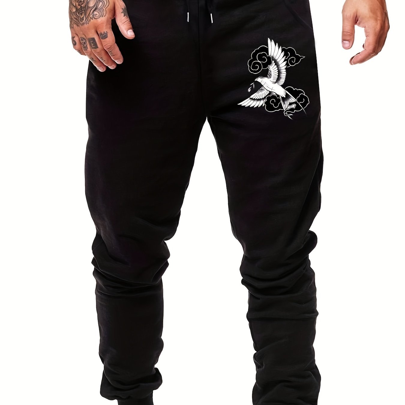 Chinese Crane Men's Sports Pants - Comfortable Drawstring Joggers