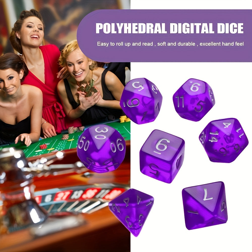 7 Piece Sided Dice Set for Party Fun