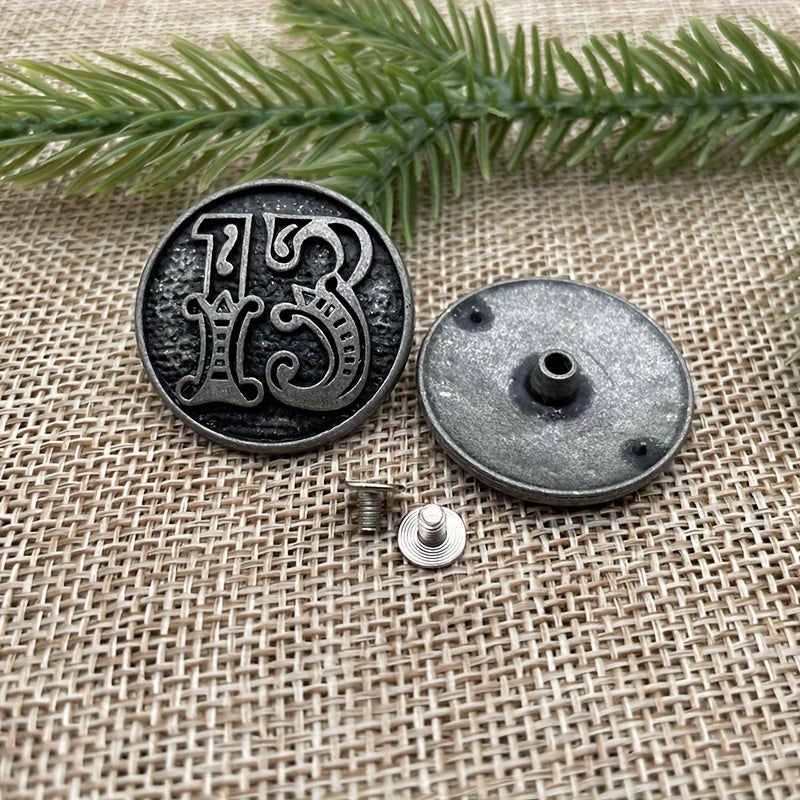 Set of 2 DIY Number 13 Pattern Golden Metal Buckles for Bags and Leather Goods
