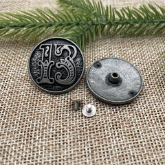 Set of 2 DIY Number 13 Pattern Golden Metal Buckles for Bags and Leather Goods
