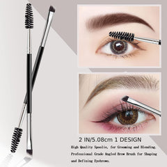 2 Pcs Double Ended Eyebrow Brush & Spoolie for Brow Powder