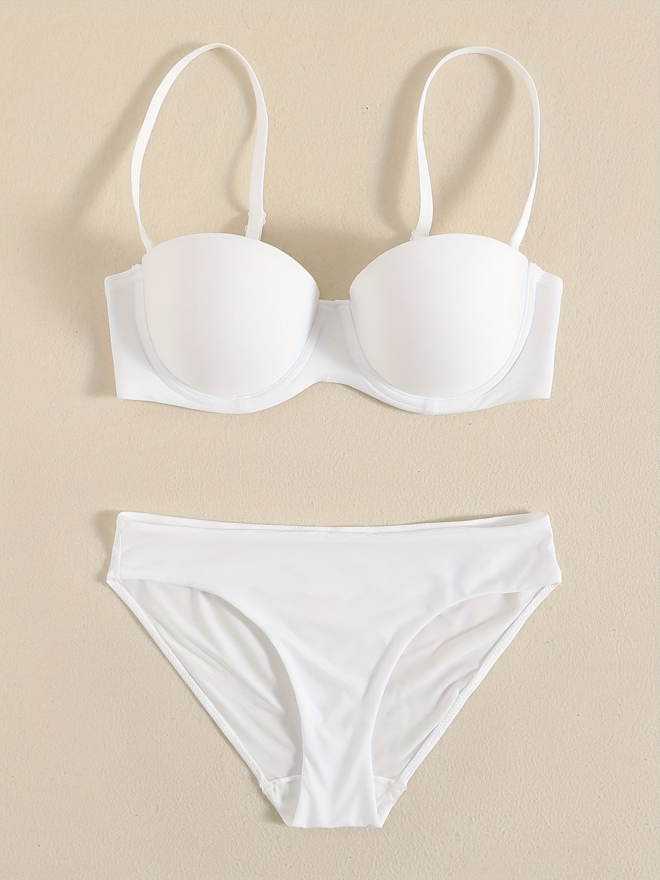 Seamless Balcontte Bra & Thin Bikini Panties Set
