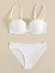 Seamless Balcontte Bra & Thin Bikini Panties Set