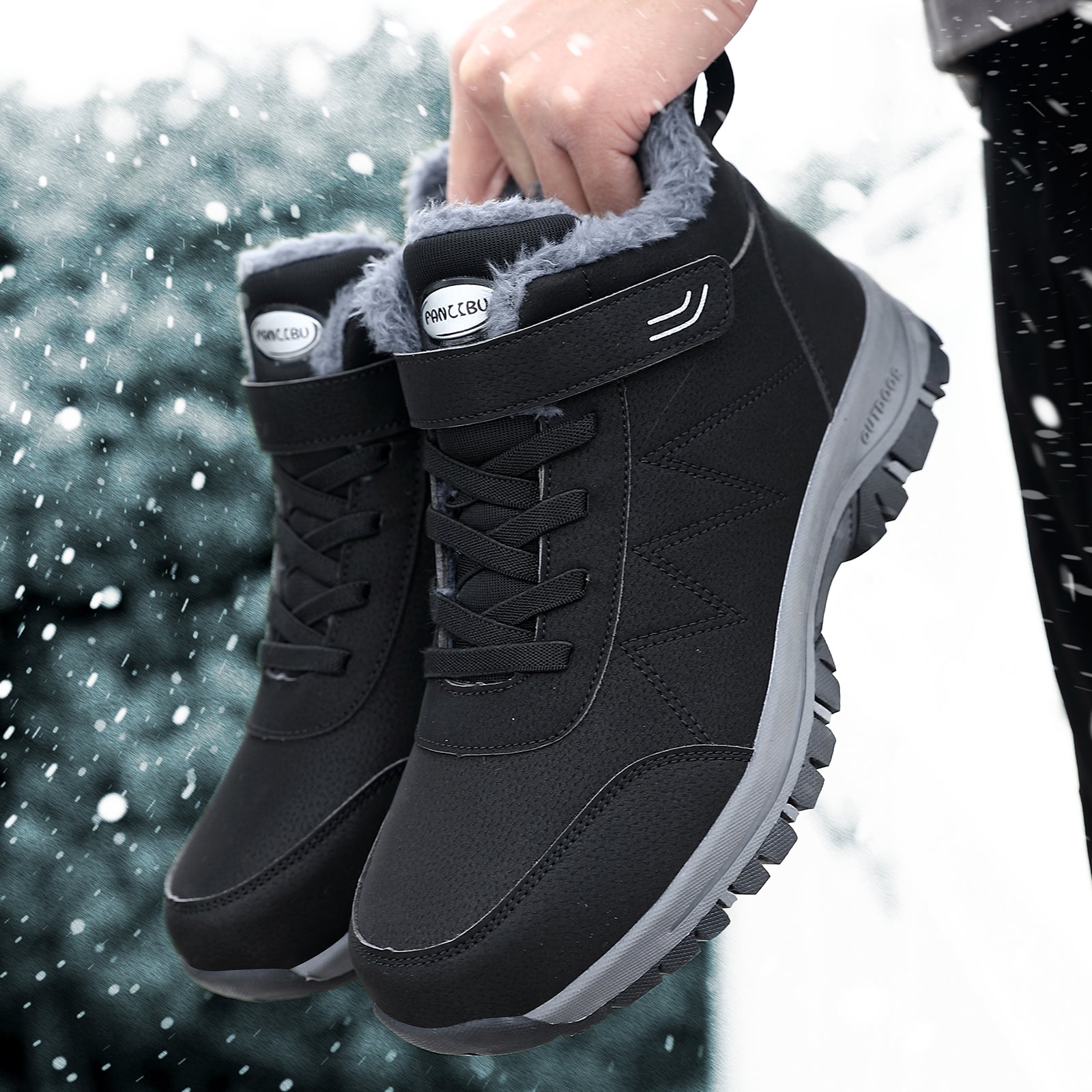 Women's Platform Ankle Snow Boots Fleece Liner Winter Shoes