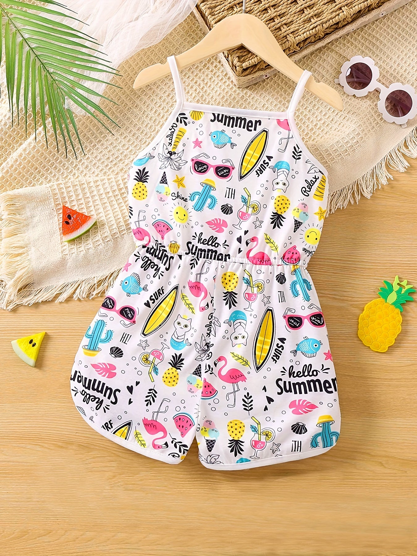 Baby Girls Tropical Sleeveless Jumpsuit Summer Clothes