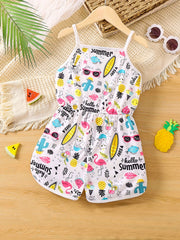 Baby Girls Tropical Sleeveless Jumpsuit Summer Clothes