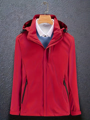 Women's Soft Shell Ski Jacket Windproof & Waterproof Full Zipper Snow Coat