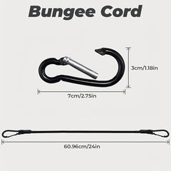 4pcs Bungee Cord Carabiner Hook Heavy Duty Straps Elastic Rope Outdoor
