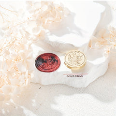 Exquisite Mermaid Pattern Fire Lacquer Brass Seal