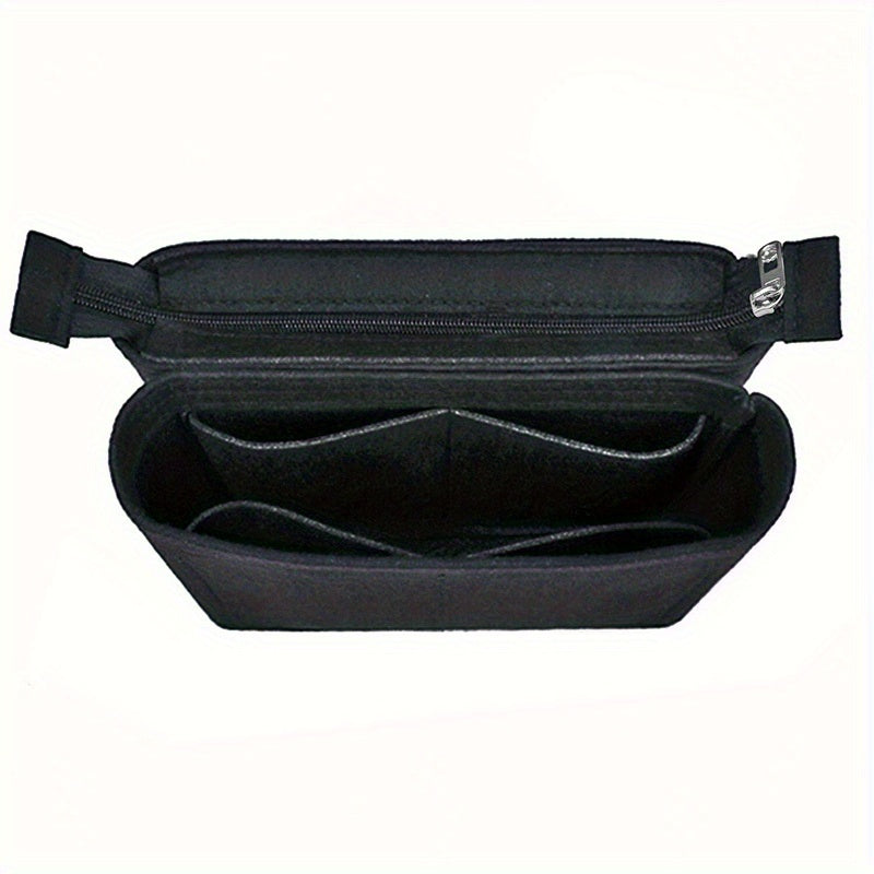 2pcs Felt Insert Organizer Storage Bag Zipper Liner Lightweight Portable Bag