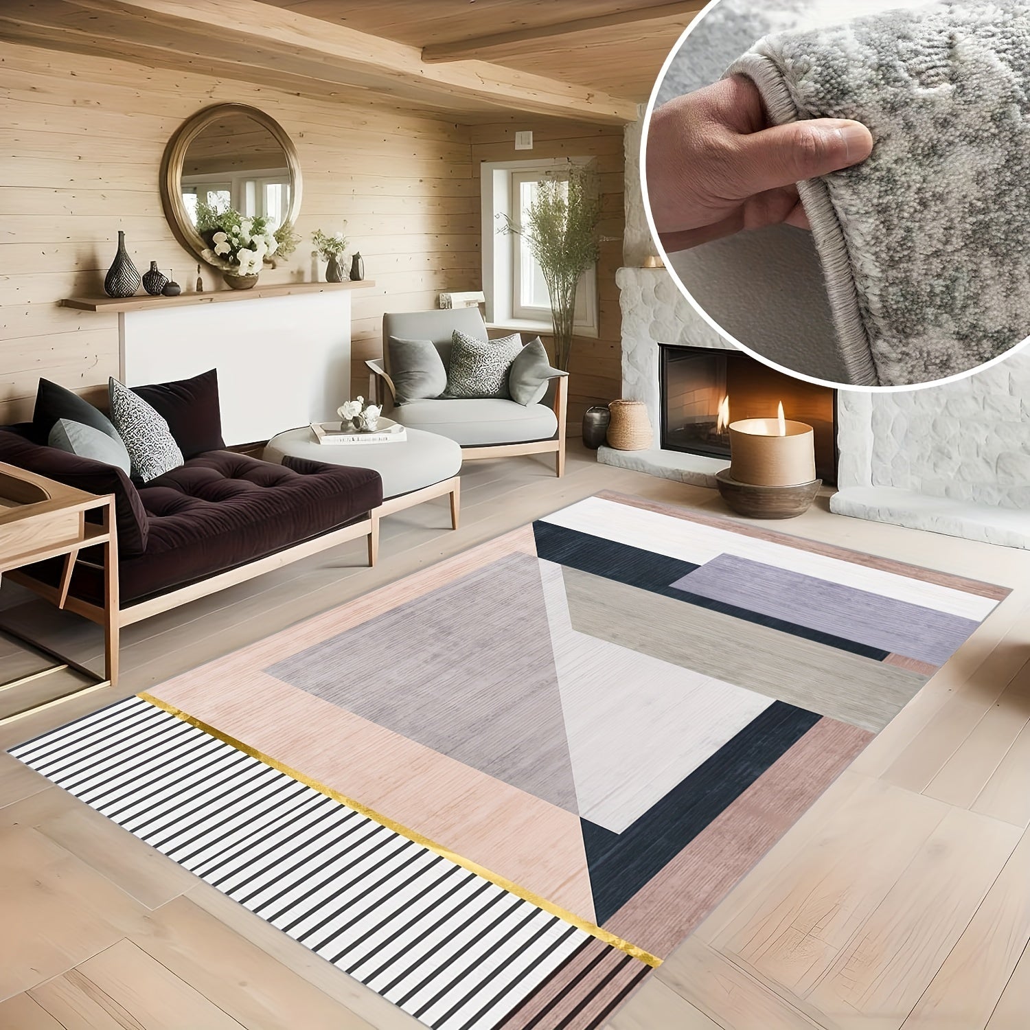 Modern Abstract Non Shedding Area Rug