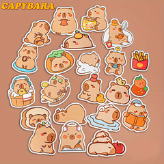 50pcs Capybara Stickers DIY Suitcases Phones Mugs Skateboards Khaki Mixe