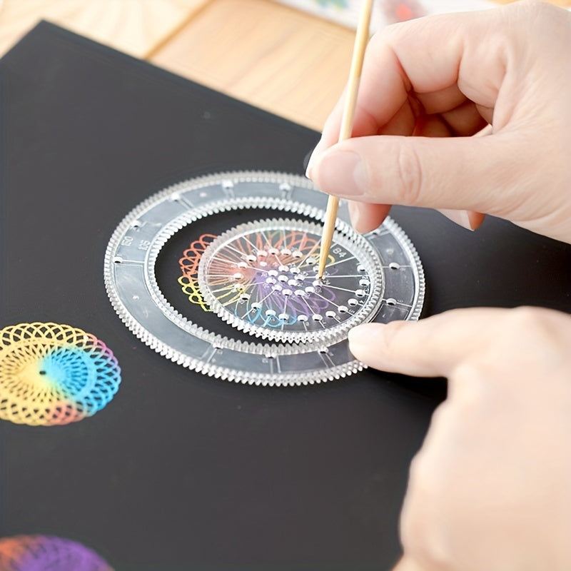 Interlocking Gears Wheels Spirograph Drawing Toy Set for Kids