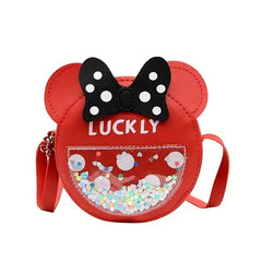 Sequin Mouse Shaped Crossbody Bag Messenger Bag Coin Purse