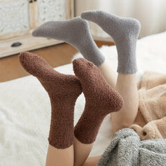 6 Pairs Fuzzy Socks Comfy Warm Mid Tube Women's Stockings