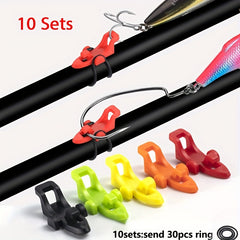 10pcs Fishing Hook Keeper Rod Holder with Elastic Rings