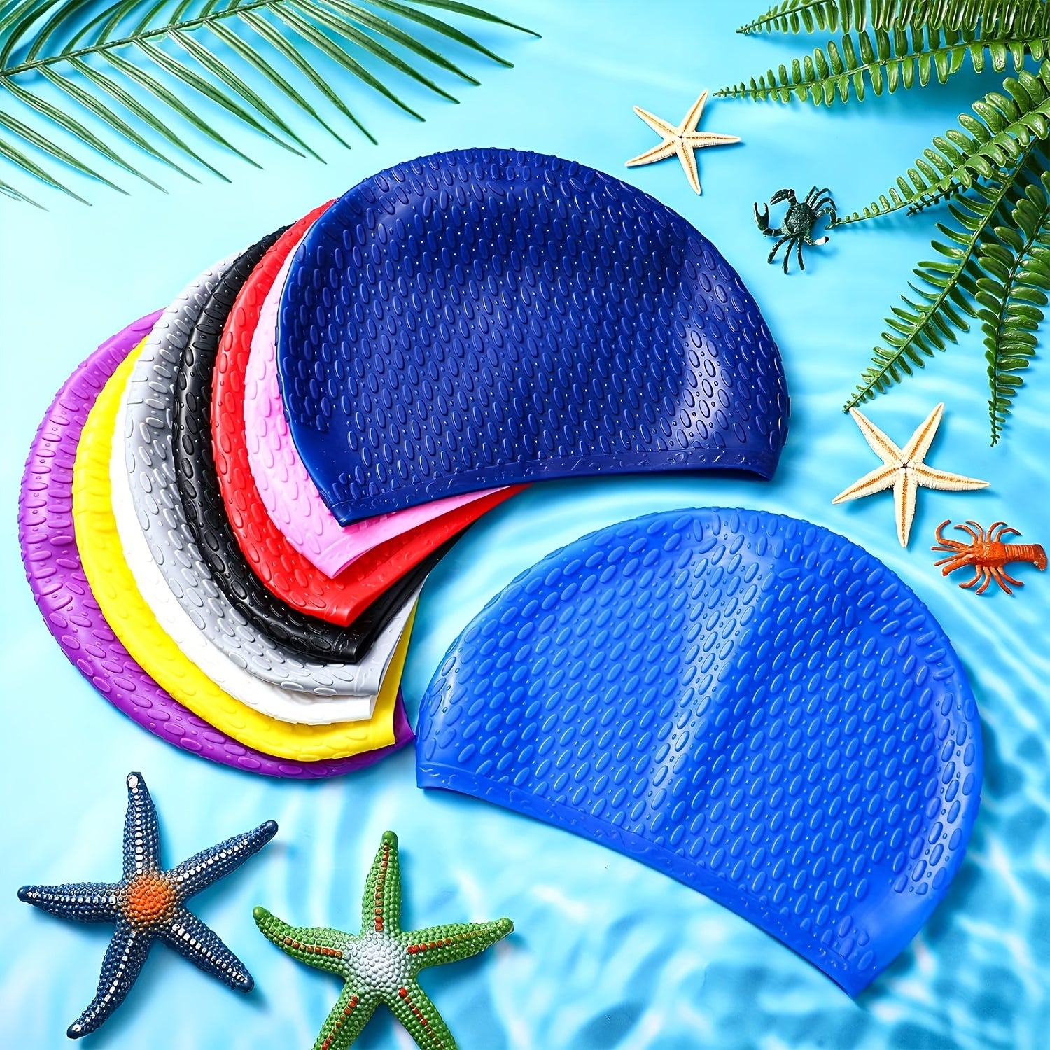 Waterproof Swim Caps for Adults Non Slip Plain Design