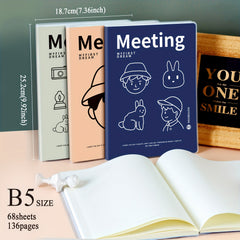 B5 Minimalist Boy's Notebook Soft Waterproof Thick Rubber Cover 68 Sheets