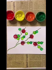 5pcs Mini Flower Sponge Stamp Set - 5 Colors - Students Painting Sponge Stamp