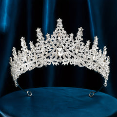 Princess Royal Style Tiara Rhinestone Crown Hair Accessories for Women Girls