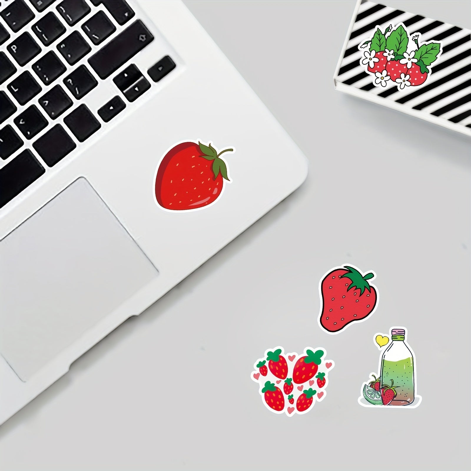 50pcs Strawberry Waterproof Stickers Water Bottles Laptop Luggage