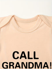 Funny Letter Print Baby Bodysuit Soft Round Neck Onesie