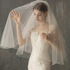 Floral Pattern Bridal Double Layers Veil Wedding Hair Accessories