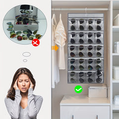 Sunglasses Organizer Wall Mounted Eyeglasses Holder with 20 Clear Slots