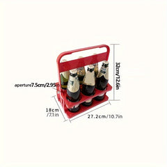 Portable Beer Holder For 6 Bottles Foldable Wine Bottle Rack