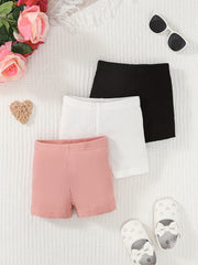 3pcs Baby Knit Shorts Set Comfy Casual Clothes