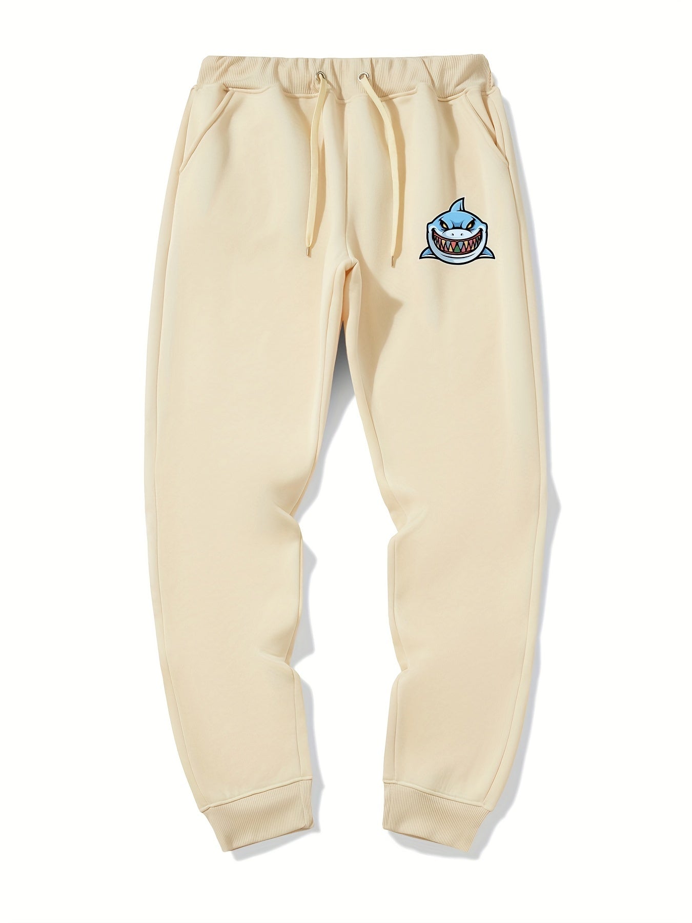 Shark Pattern Stretch Joggers Men's Sweatpants