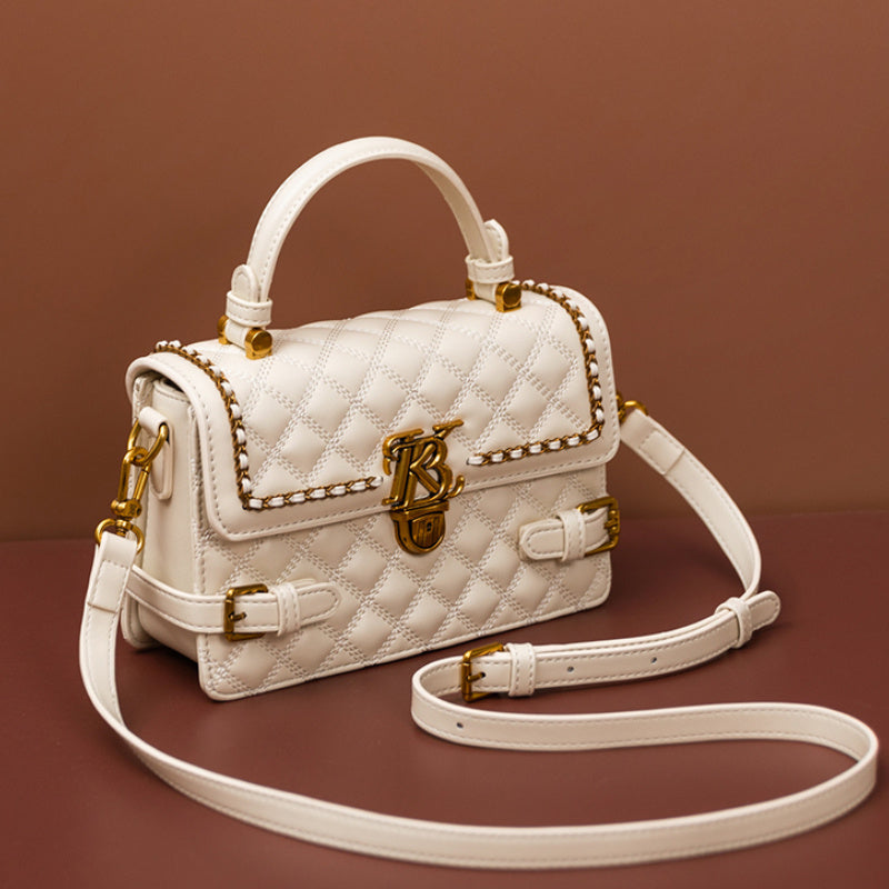 Plaid Quilted Crossbody Bag with Detachable Strap