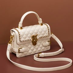 Plaid Quilted Crossbody Bag with Detachable Strap