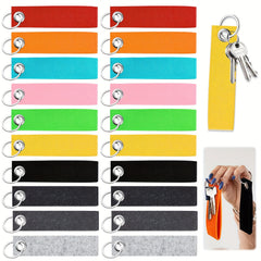 20pcs Felt Keychains Colorful DIY Blanks For Car Bike Bag