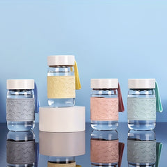 Heat Resistant Glass Bottle With Leather Cup Holder