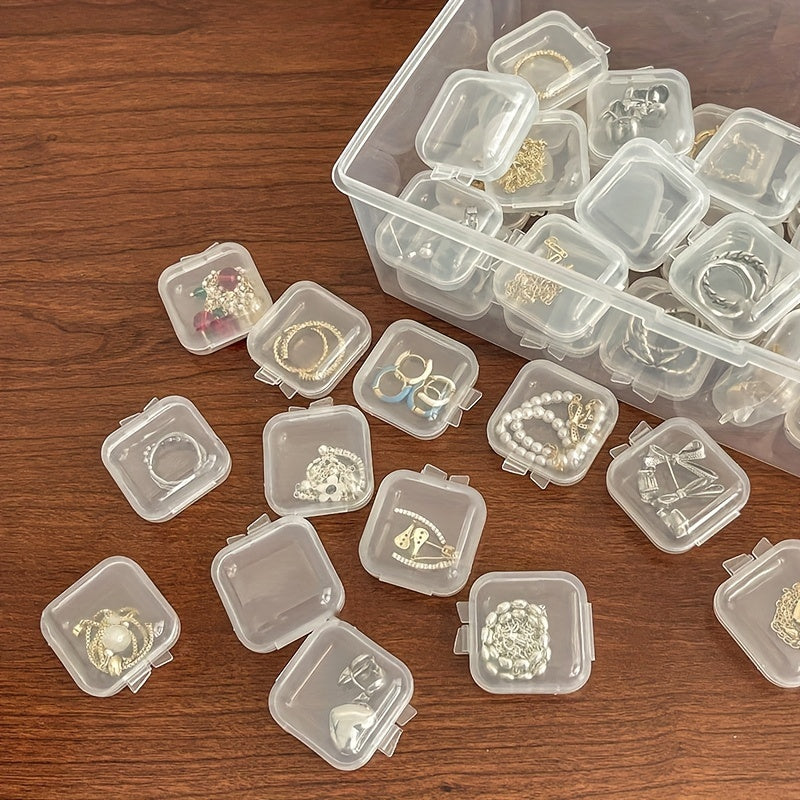 Small Square Clear Plastic Jewelry Box Earplugs Storage Mini Box