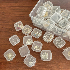 Small Square Clear Plastic Jewelry Box Earplugs Storage Mini Box