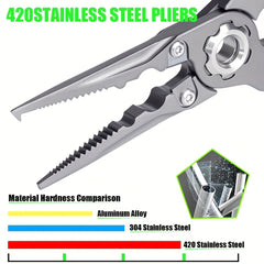 Stainless Steel Fishing Plier Scissors Line Cutter Hooks Remover