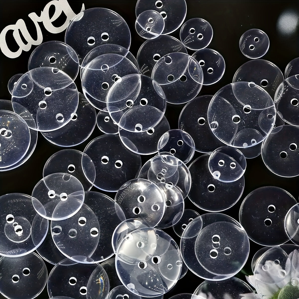 50pcs Transparent Coat Inside Buttons Shirt Round Button