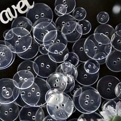 50pcs Transparent Coat Inside Buttons Shirt Round Button