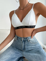 Contrast Lace Wireless Bra Breathable Intimates Bra