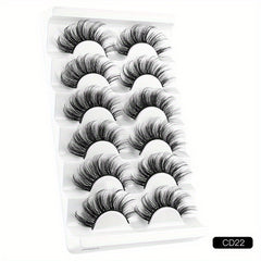 6 Pairs Natural Curling Mixed Style False Eyelashes 19 21mm Faux Mink Lashes